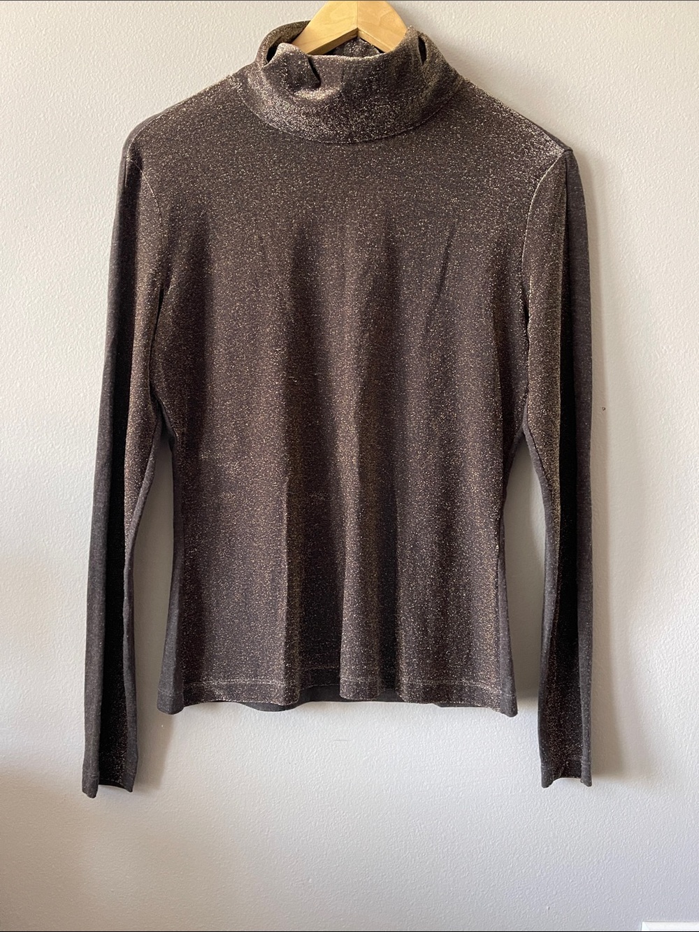 Moschino Brown Lurex Metallic Turtleneck Sweater